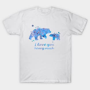 I Love You Beary Much Watercolor Painting T-Shirt